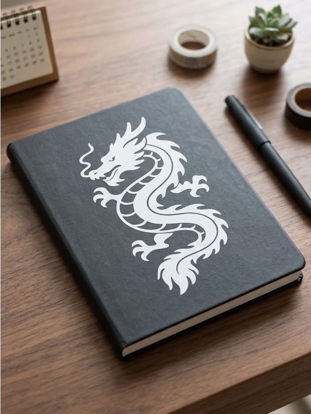 Mahjong Dragon white vinyl decal